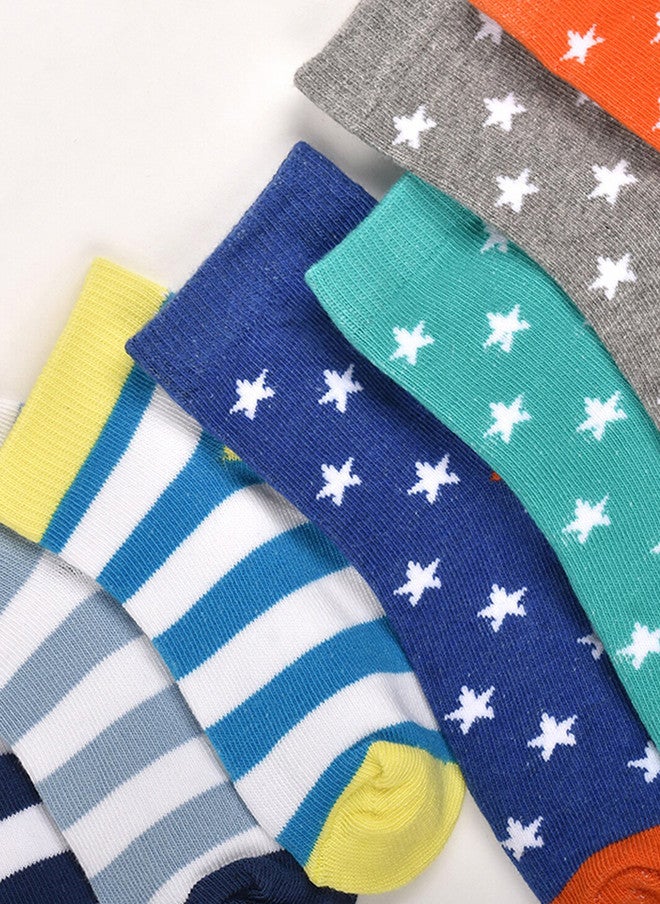 FOOTPRINTS FOOTPRINT 7 Pairs Infant Kids Patterned Ankle-Length Organic Cotton Socks - Image 3